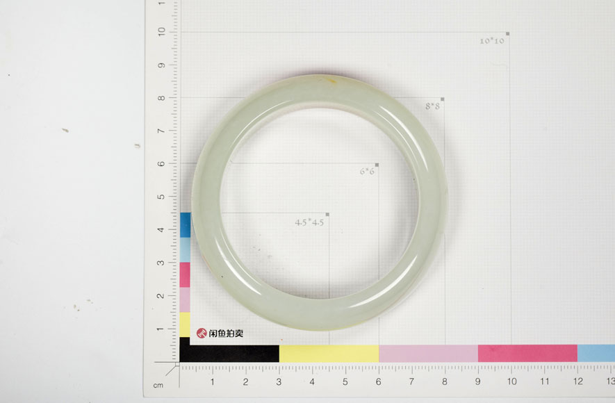 老山玉器 新疆和田玉籽料手鐲扁圓環(huán)形58mm